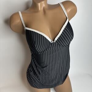 NEW Esprit 34B Pinstripe Bustier Cami Top Y2K Lingeriecore Sexy Coquette Office